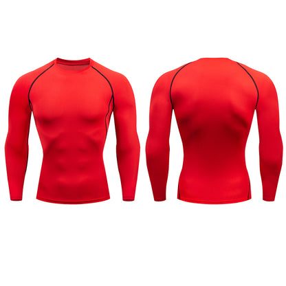 Men's Long Sleeve Rash Guard Quick Dry Compression Fitness T-Shirt