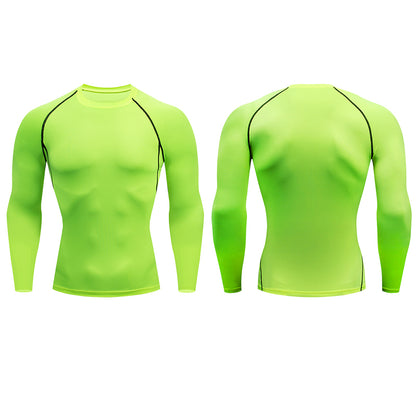 Men's Long Sleeve Rash Guard Quick Dry Compression Fitness T-Shirt